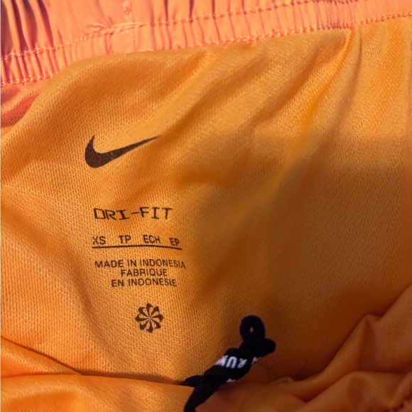 Nike Women's Orange and Olive Athletic Running Shorts - Picture 2 of 3